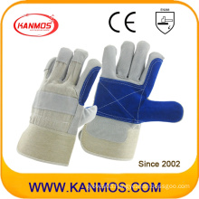 Anti-Scratch Blue Industrial Hand Safety Cowhide Leather Work Gloves (110161)